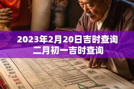 2023年2月20日吉时查询 二月初一吉时查询