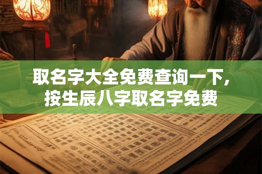 取名字大全免费查询一下,按生辰八字取名字免费
