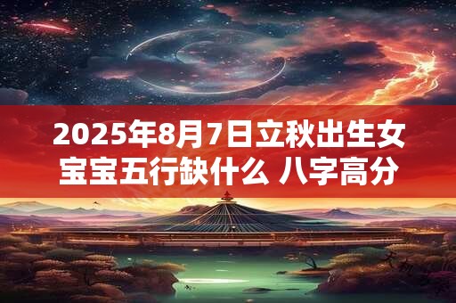 2025年8月7日立秋出生女宝宝五行缺什么 八字高分起名字