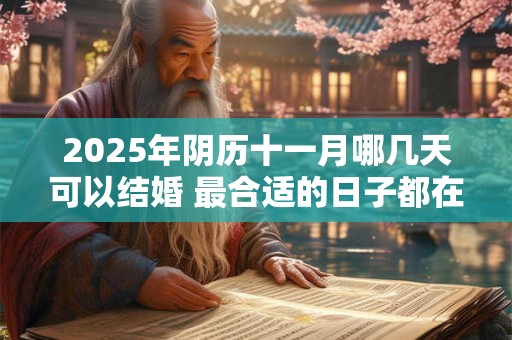 2025年阴历十一月哪几天可以结婚 最合适的日子都在这里