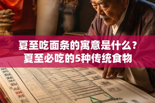 夏至吃面条的寓意是什么？夏至必吃的5种传统食物