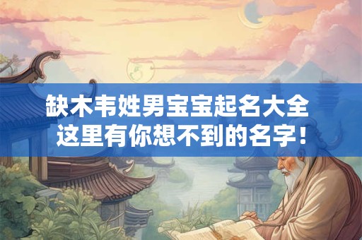 缺木韦姓男宝宝起名大全 这里有你想不到的名字！