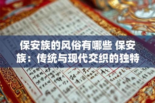 保安族的风俗有哪些 保安族：传统与现代交织的独特风俗