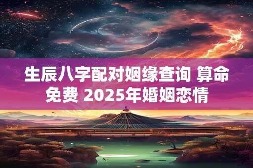 生辰八字配对姻缘查询 算命免费 2025年婚姻恋情