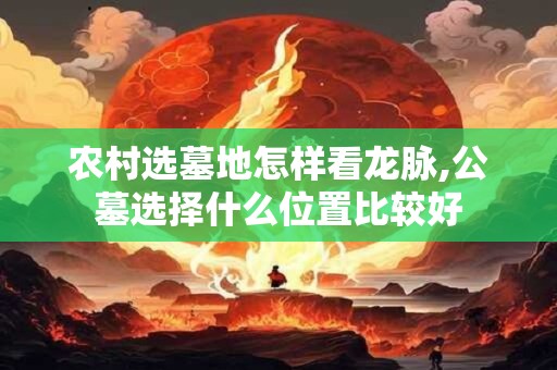 农村选墓地怎样看龙脉,公墓选择什么位置比较好