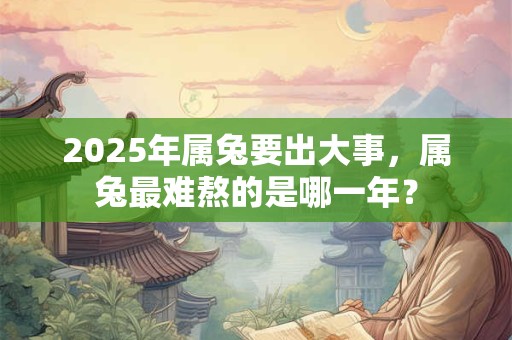 2025年属兔要出大事，属兔最难熬的是哪一年？