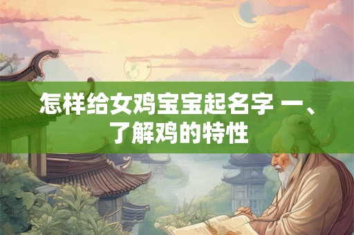 怎样给女鸡宝宝起名字 一、了解鸡的特性