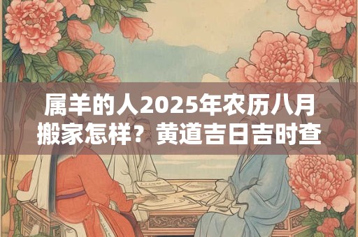 属羊的人2025年农历八月搬家怎样？黄道吉日吉时查询一览表
