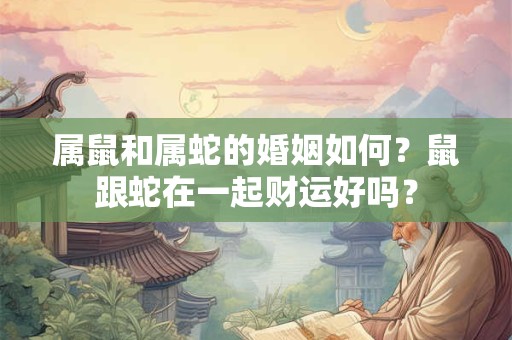 属鼠和属蛇的婚姻如何?鼠跟蛇在一起财运好吗? 属鼠和属蛇的婚姻如何?鼠跟蛇在一起财运好吗?