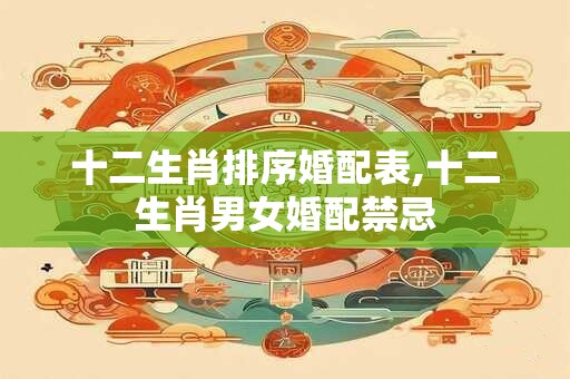 十二生肖排序婚配表,十二生肖男女婚配禁忌