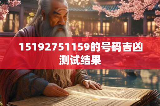 15192751159的号码吉凶测试结果