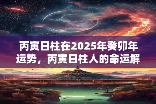 丙寅日柱在2025年癸卯年运势，丙寅日柱人的命运解析