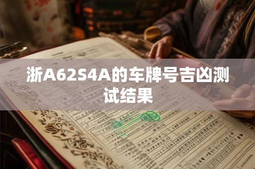 浙A62S4A的车牌号吉凶测试结果
