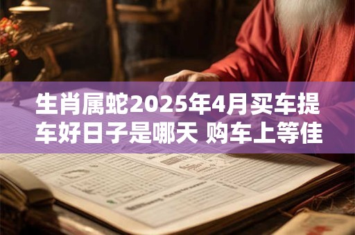 生肖属蛇2025年4月买车提车好日子是哪天 购车上等佳期