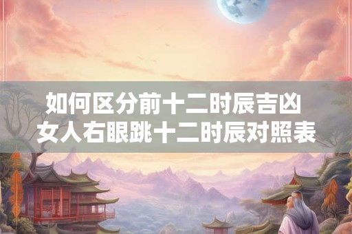 如何区分前十二时辰吉凶 女人右眼跳十二时辰对照表