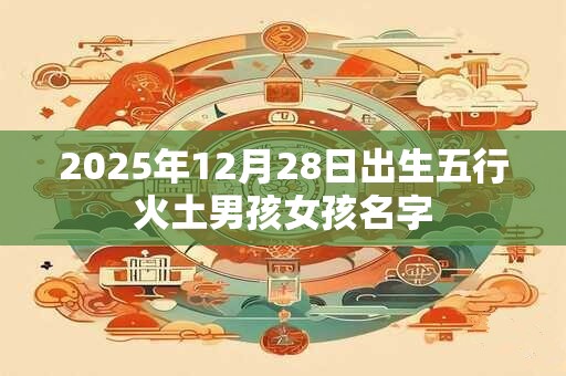 2025年12月28日出生五行火土男孩女孩名字