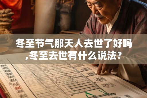 冬至节气那天人去世了好吗,冬至去世有什么说法？