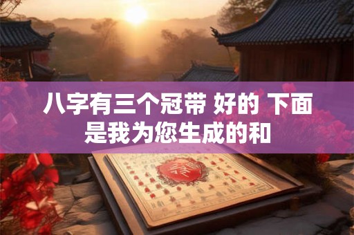 八字有三个冠带 好的 下面是我为您生成的和