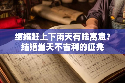 结婚赶上下雨天有啥寓意？结婚当天不吉利的征兆