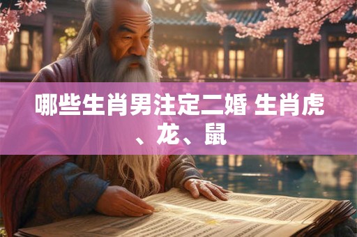 哪些生肖男注定二婚 生肖虎、龙、鼠