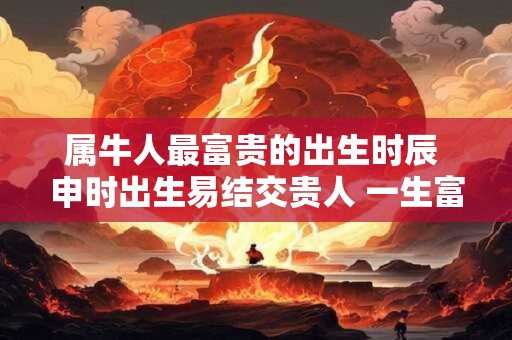 属牛人最富贵的出生时辰 申时出生易结交贵人 一生富贵