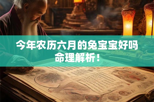 今年农历六月的兔宝宝好吗命理解析！