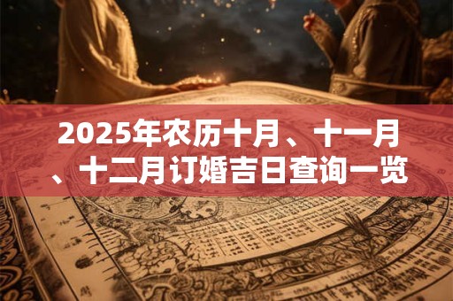 2025年农历十月、十一月、十二月订婚吉日查询一览表! 2025年农历十月、十一月、十二月订婚吉日查询一览表!