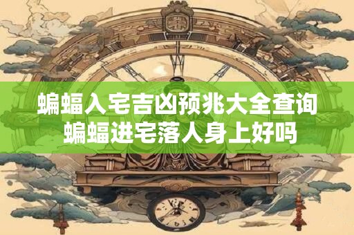 蝙蝠入宅吉凶预兆大全查询 蝙蝠进宅落人身上好吗