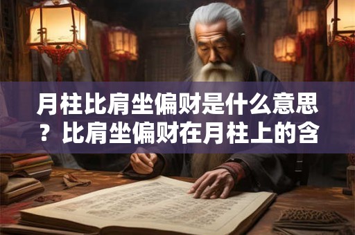 月柱比肩坐偏财是什么意思？比肩坐偏财在月柱上的含义