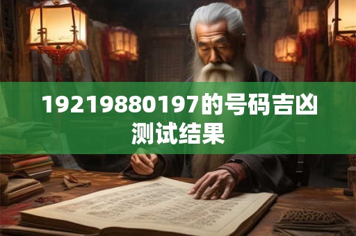 19219880197的号码吉凶测试结果