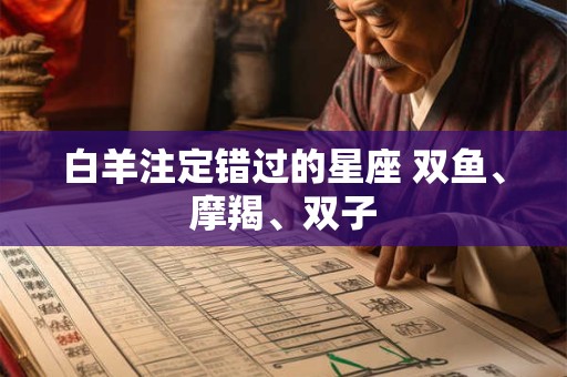 白羊注定错过的星座 双鱼、摩羯、双子
