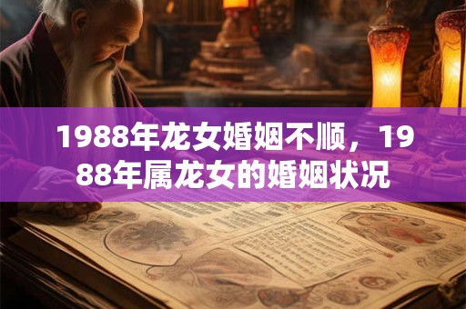 1988年龙女婚姻不顺，1988年属龙女的婚姻状况