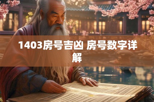 1403房号吉凶 房号数字详解
