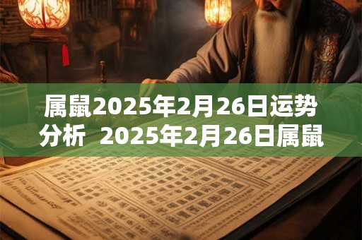 属鼠2025年2月26日运势分析  2025年2月26日属鼠今日运势