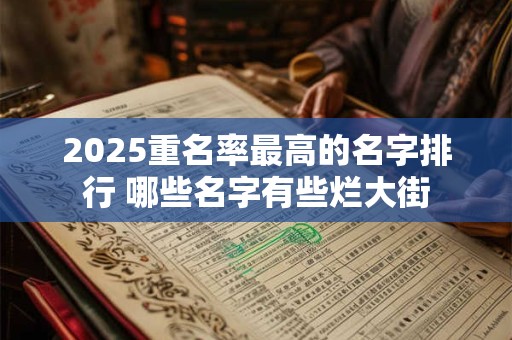 2025重名率最高的名字排行 哪些名字有些烂大街