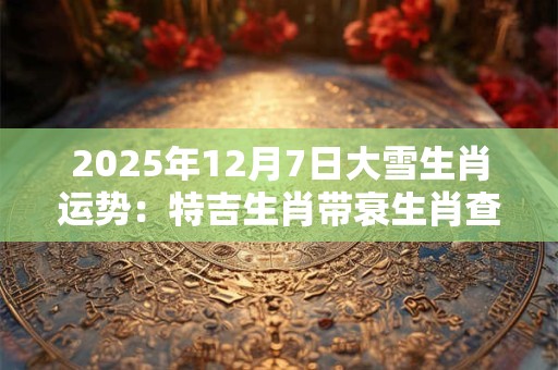 2025年12月7日大雪生肖运势：特吉生肖带衰生肖查询