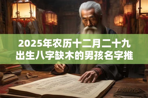 2026年农历十二月二十九出生八字缺木的男孩名字推荐
