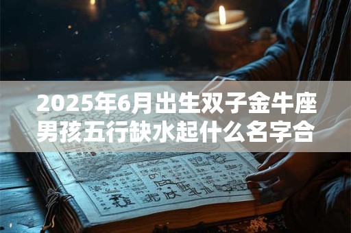 2025年6月出生双子金牛座男孩五行缺水起什么名字合适？