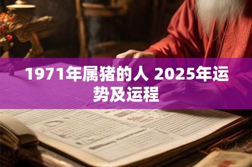 1971年属猪的人 2025年运势及运程