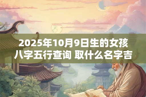 2025年10月9日生的女孩八字五行查询 取什么名字吉利