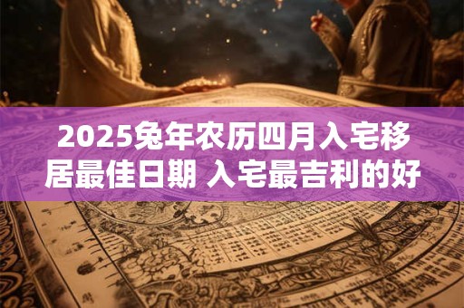 2025兔年农历四月入宅移居最佳日期 入宅最吉利的好日子