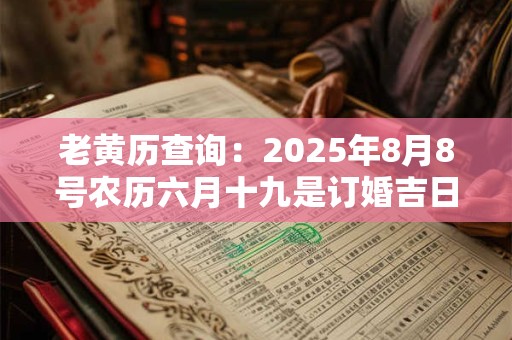 老黄历查询：2025年8月8号农历六月十九是订婚吉日吗