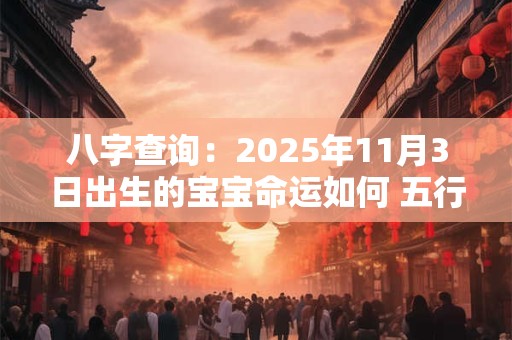 八字查询：2025年11月3日出生的宝宝命运如何 五行缺什么