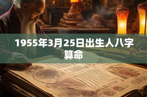 1955年3月25日出生人八字算命