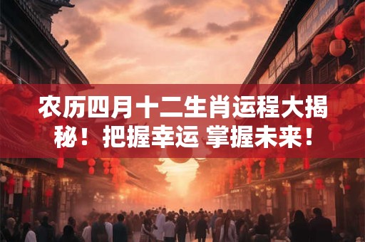 农历四月十二生肖运程大揭秘！把握幸运 掌握未来！