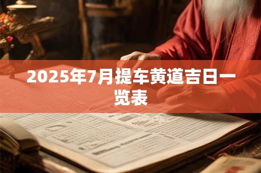 2025年7月提车黄道吉日一览表