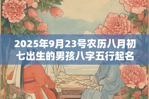 2025年9月23号农历八月初七出生的男孩八字五行起名字