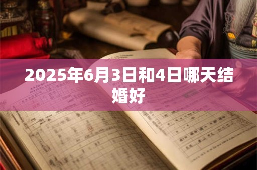 2025年6月3日和4日哪天结婚好