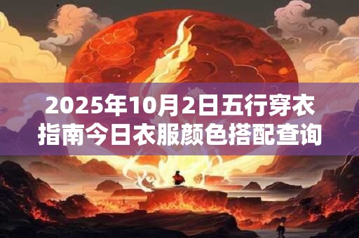2025年10月2日五行穿衣指南今日衣服颜色搭配查询