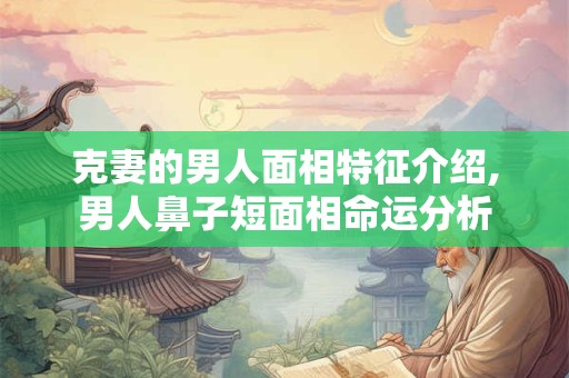 克妻的男人面相特征介绍,男人鼻子短面相命运分析